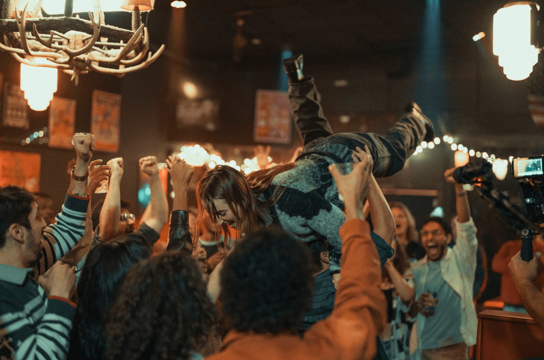 Bar party scene setup